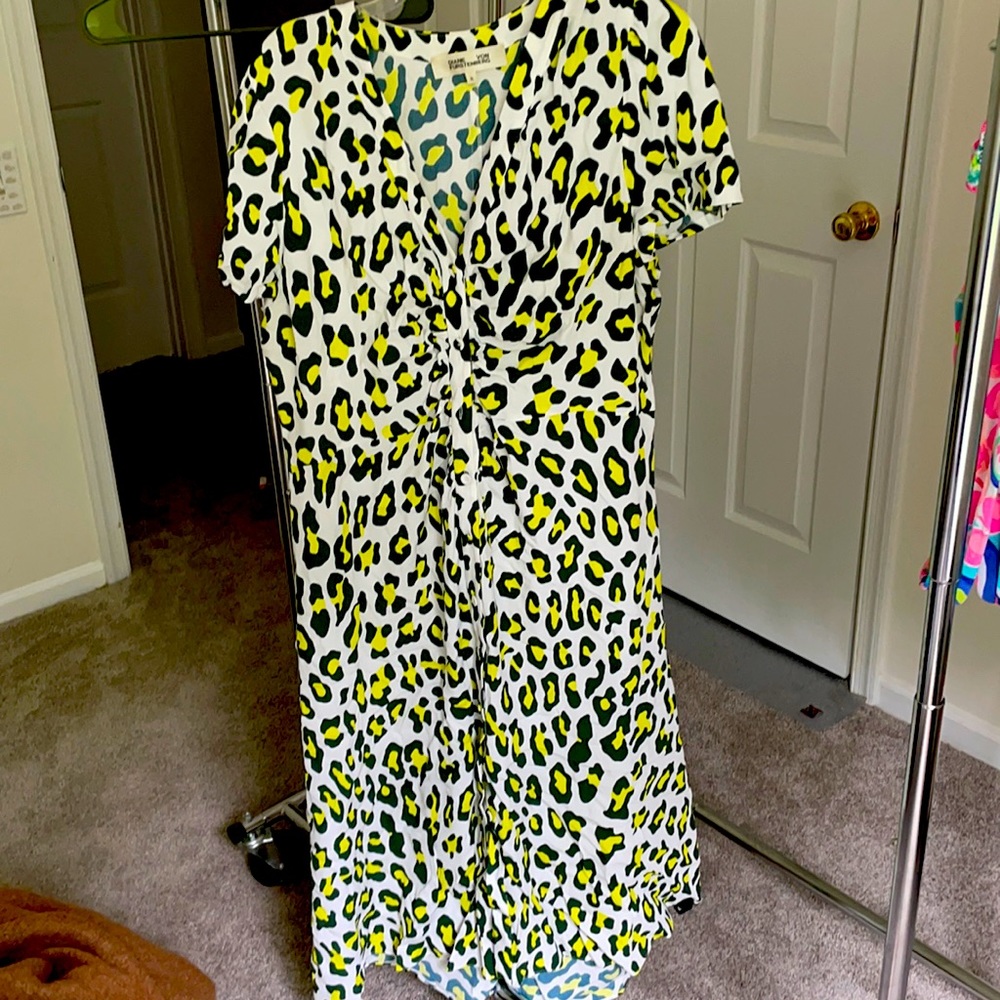 Diane von furstenburg button midi dress xl